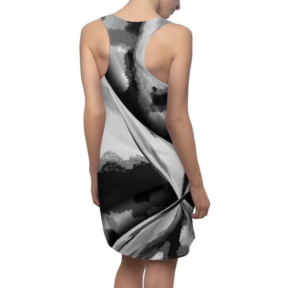 Grayscale Abstract Art Dress Unique Handmade Stylish Etsy