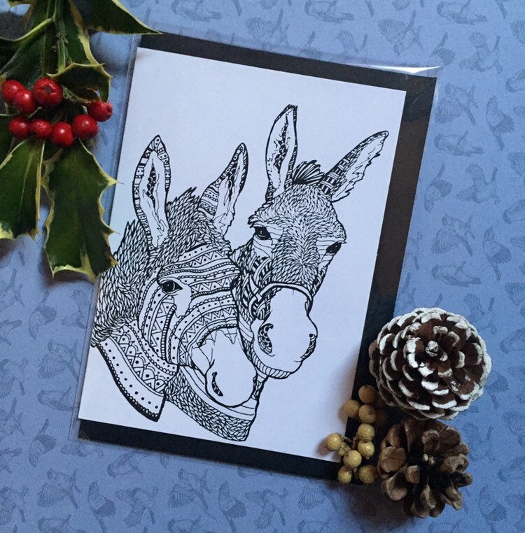 Animal Christmas card pack | Etsy