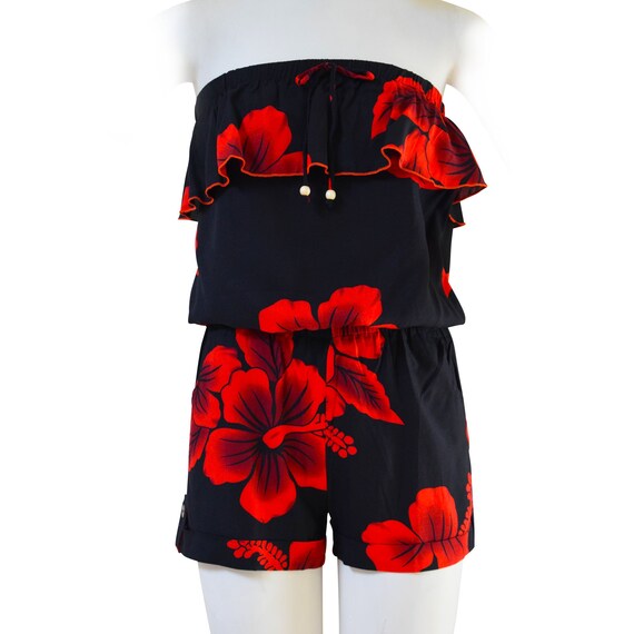 Womens Hawaiian Tube Romper Jumpsuit 