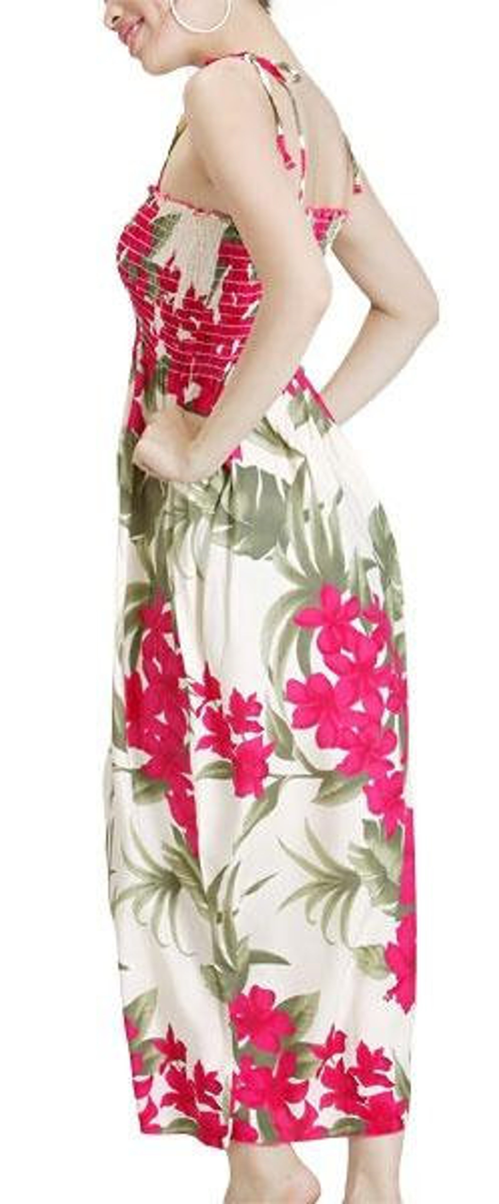 Floral Print Womens Hawaiian Luau Long Smocked Tube Dress  Etsy