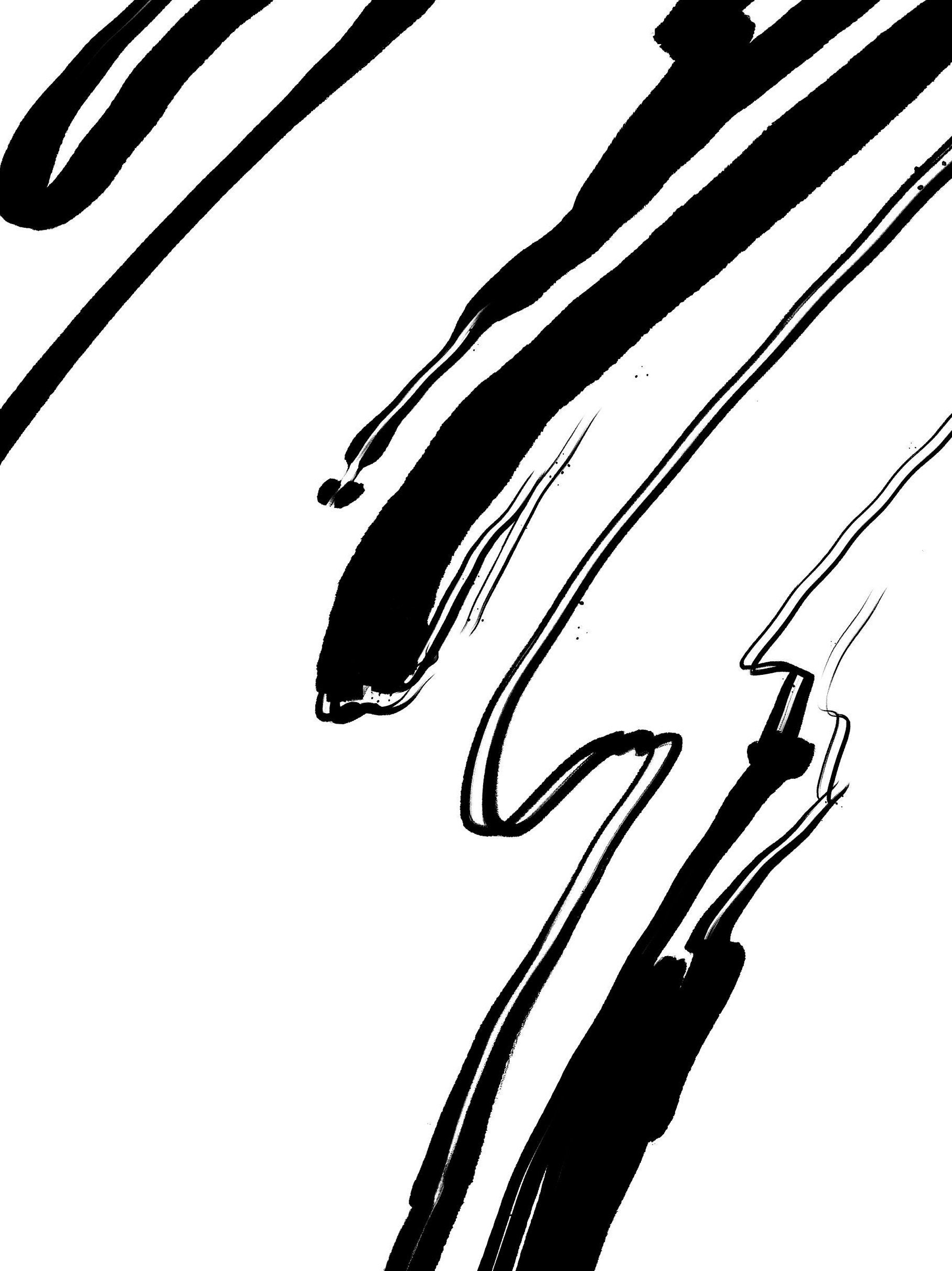 Black and White Abstract Art Print Modern Linework Wall Art Etsy