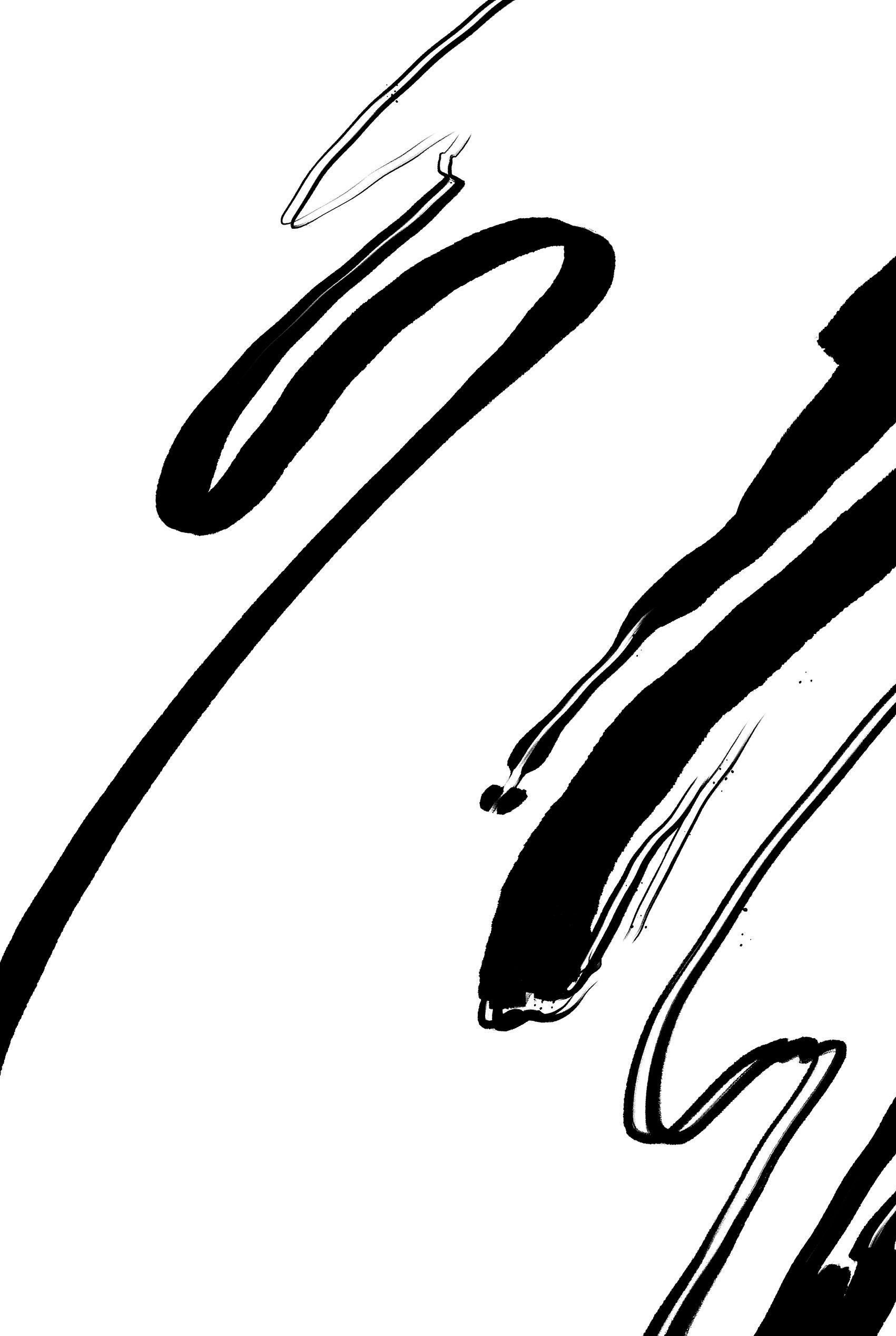 Black and White Abstract Art Print Modern Linework Wall Art Etsy