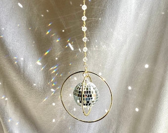 MINI DISCO BALL Suncatcher Crystal Mirror Ball Wedding Personalize Custom Swift Bachelorette Birthday Window Wall Art unique gifts Decor