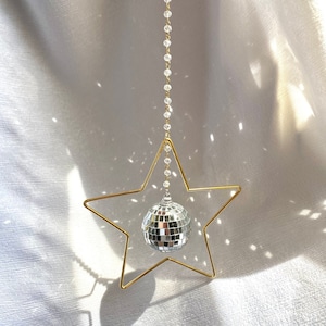STERNE DISCO BALL Suncatcher Kristall Spiegel Kugel Orb Hochzeit Regenbogen Planeten Alien Dance Party Fenster Wand Kunst einzigartige Geschenke Himmel Universum