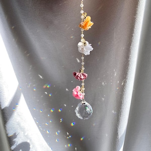 BOUQUET Suncatcher Crystal Rainbow Mirror Ball Decor Wall Window Hanging Art Party Unique Gift Wedding Bachelorette Plant Flowers