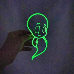GLOW IN DARK Ghost Suncatcher Cling window Sticker Decal vintage halloween decoration Gift Home Decor Car Fall Can I Keep You Vinyl