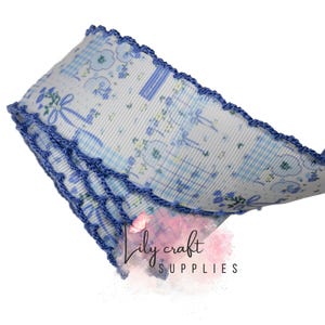 1.5-2.25" Patchwork grosgrain ribbon, patchwork moonstitch ribbon, moonstitch ribbon, embroidery ribbon, wildflower moonstitch ribbon