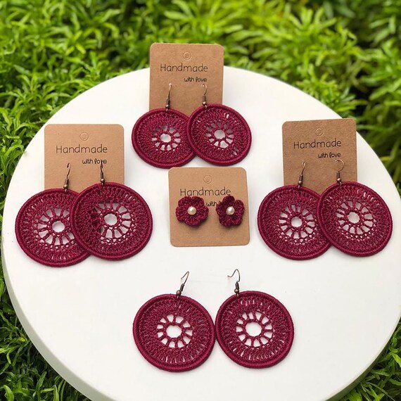 Handmade crochet earrings deals