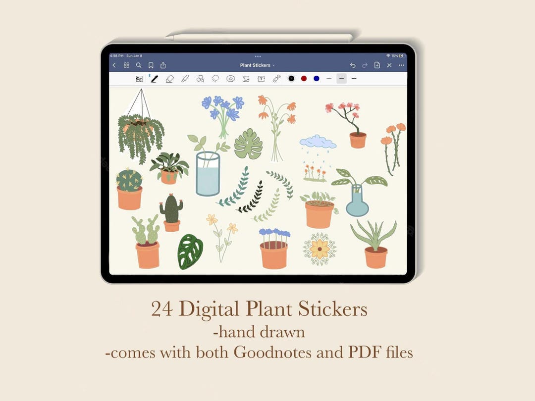 Virtual Plant Sticker 24 Digital Plant Stickers | PNG Stickers | Precut, Pre-cropped Stickers ...
