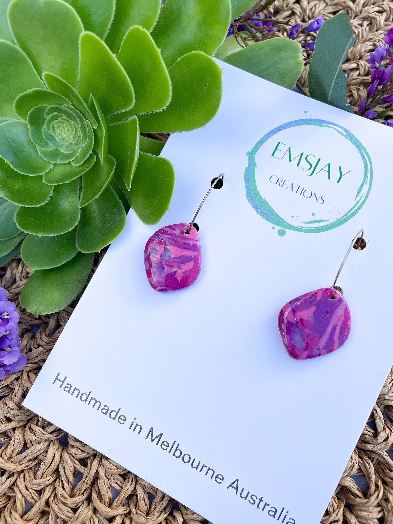 tickled pink earrings