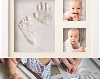 Baby Hand & Foot Print Clay Cast Kit Picture Frame Christening/Baby shower Gift