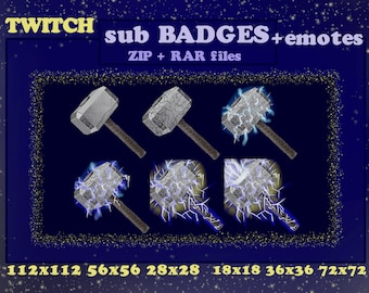 Insignias y gestos de suscripción de Twitch de Mjolnir Saga: Paquete Martillo de Thor (descarga digital)