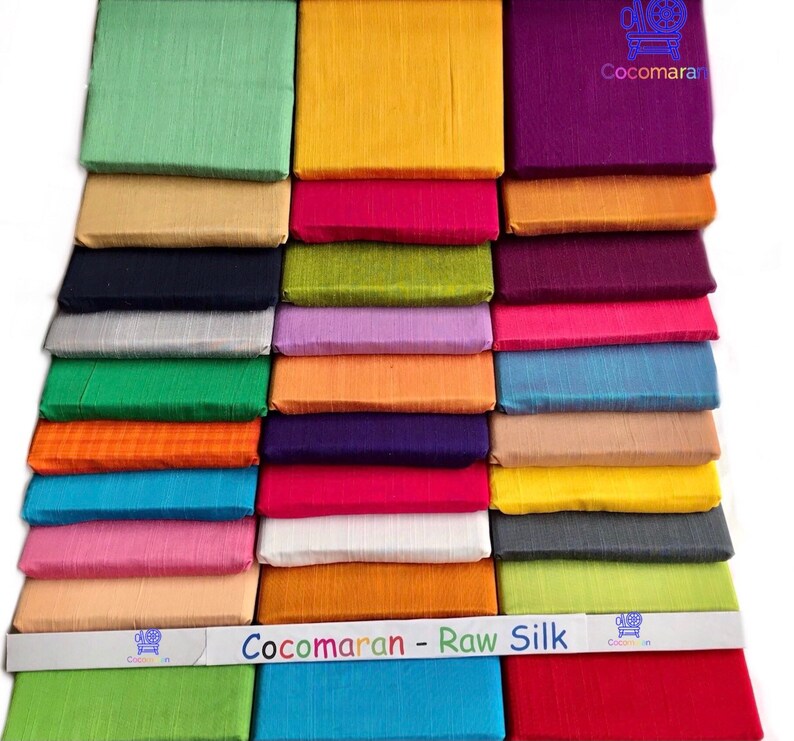 Raw Silk Sold By The SAMPLE Over 70 Vibrant Colours Available Loomed In