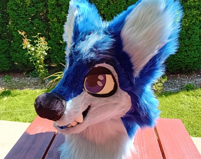 Premade Blue Canine Fursuit Head Etsy