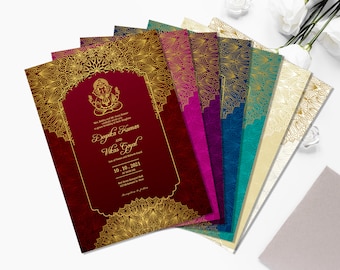 Indian Wedding Invitation, Ganesha Invite - Multi-Pack, Printable Invitation, Instant Download, Editable Template [Invite-Multi-001]