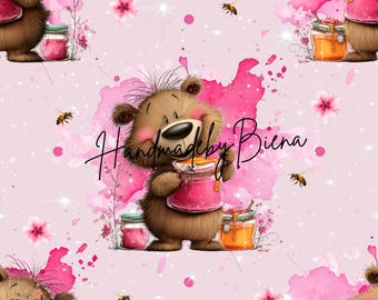 Own production fabric Honey Bear for creative sewing projects, baby/children/motifs