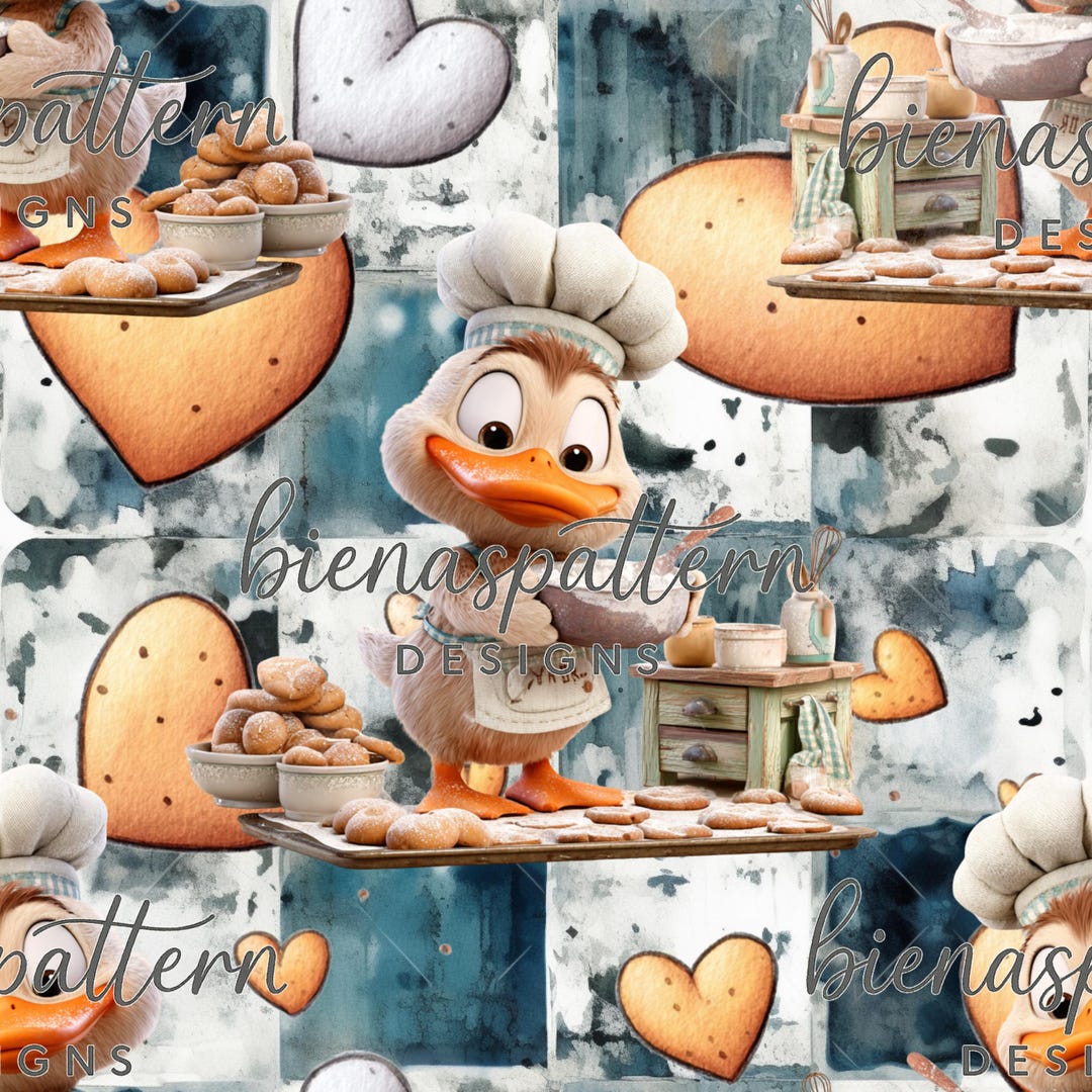 Duck Baking Pattern Design With Commercial License - Etsy