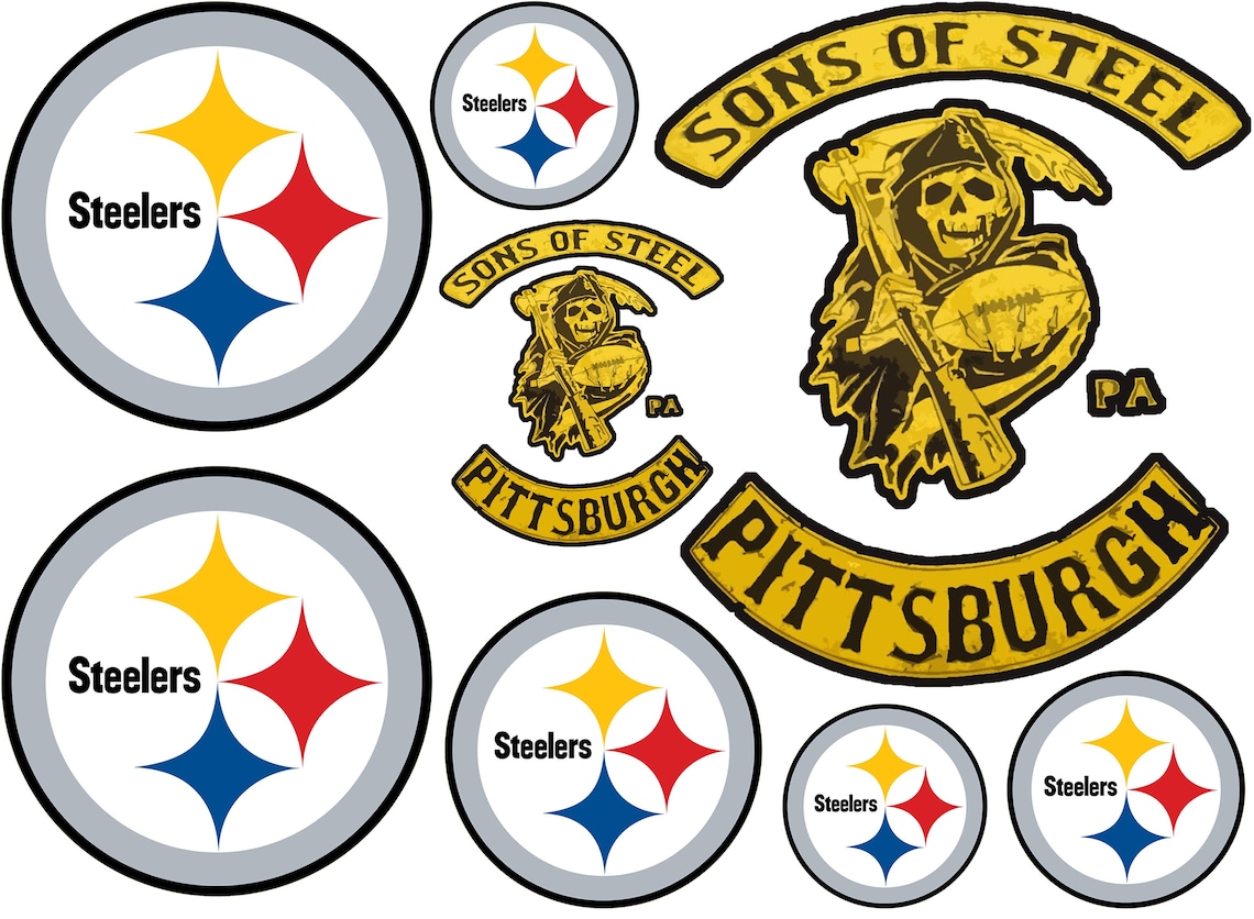 1 sheet pittsburgh steelers decal sticker gang sheet UV print Etsy