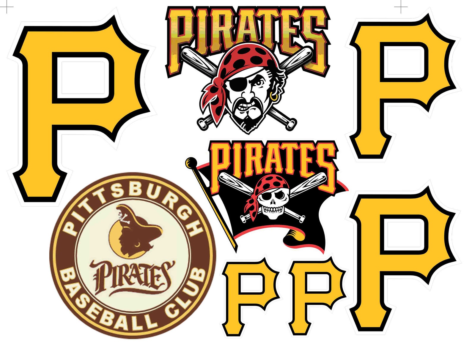 1 Sh. Pittsburgh Pirates Decal Sticker Gang Sheet UV Print Etsy