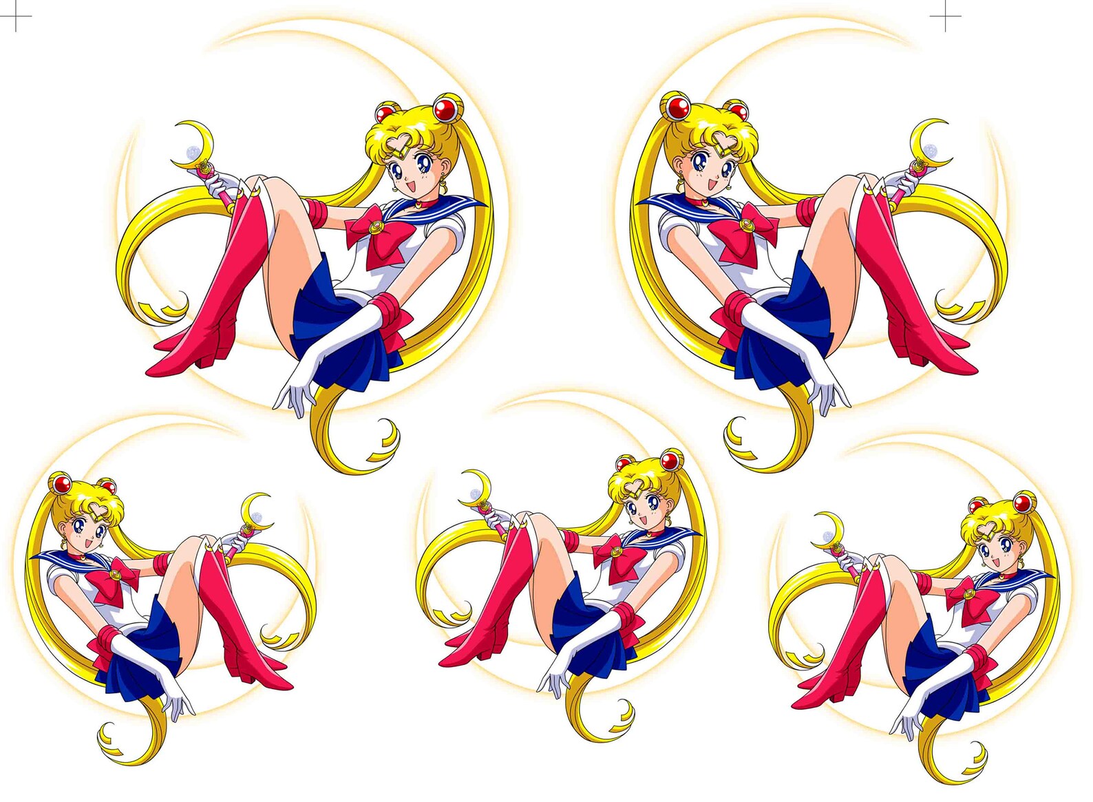 1 sh sailor moon 2 decal sticker gang sheet uv print die cut etsy
