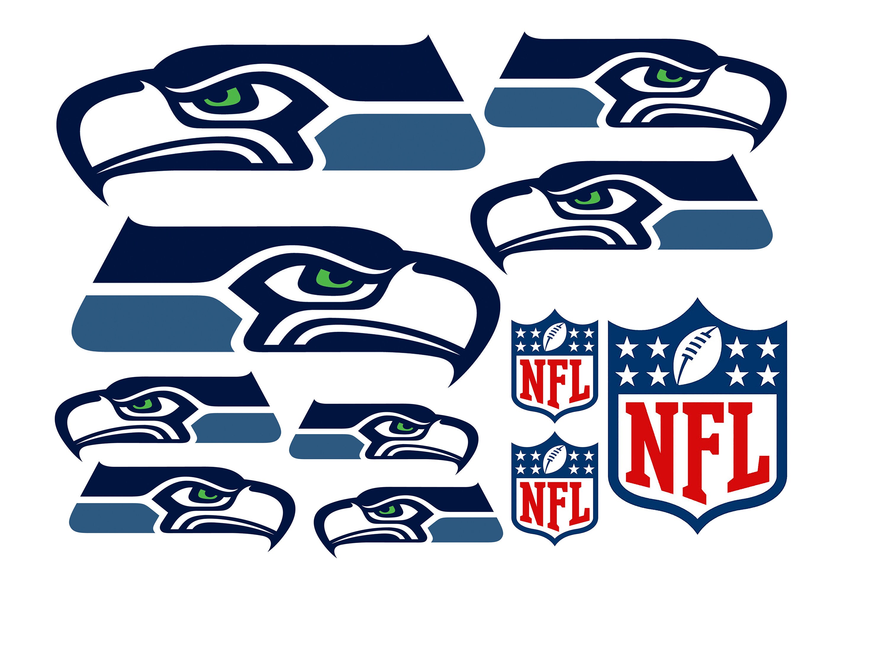 1 sheet seattle seahawks decal sticker gang sheet UV print | Etsy