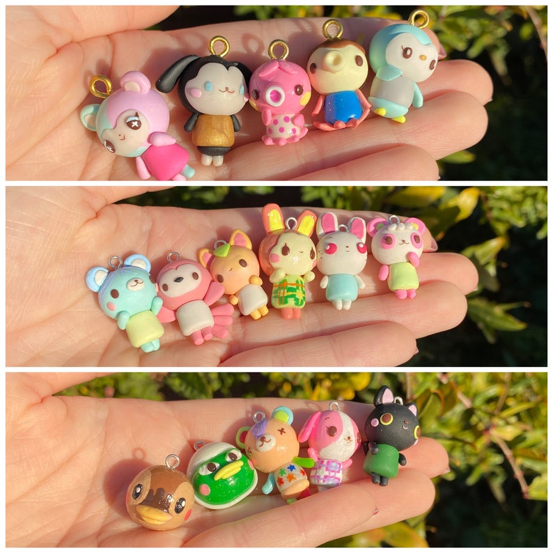 Kawaii Animal Crossing Polymer Clay Charms Etsy
