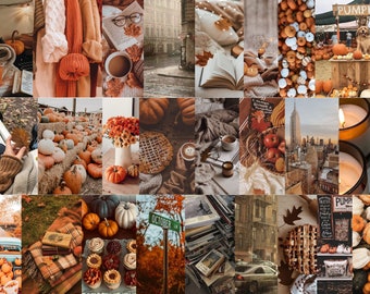Fall Aesthetic Wall Collage Kit (Digital) - 50pcs