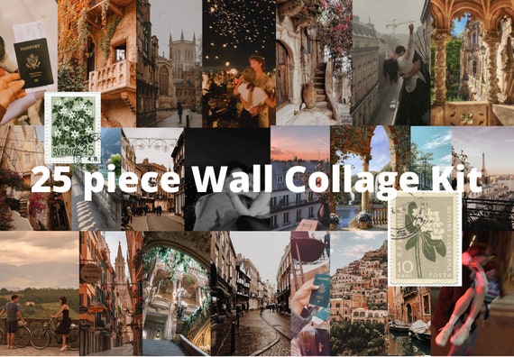 Travel Aesthetic Wall Collage Kit - 25 or 50 pcs (4x6" or 5x7")