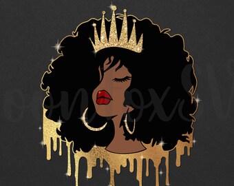 Black Queen Png, African American Queen Svg, Black Woman Svg Afro