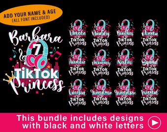 Free Free 322 Princess Tik Tok Birthday Shirt Svg SVG PNG EPS DXF File