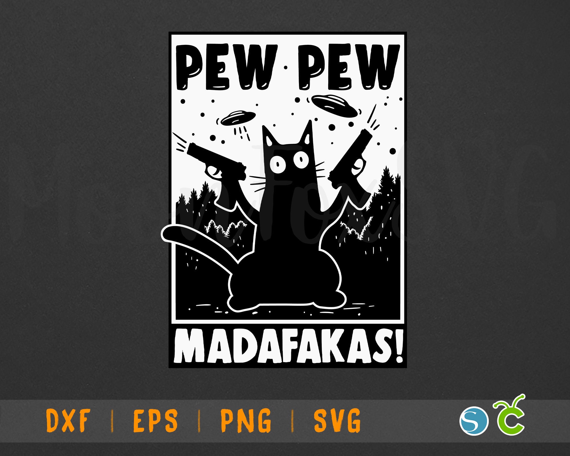 Cat Pew Pew Madafakas Png Svg Digital 