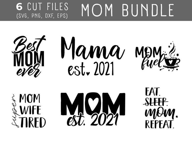 Download Mom svg bundle cut files Mom est 2021 svg Eat Sleep Mom | Etsy