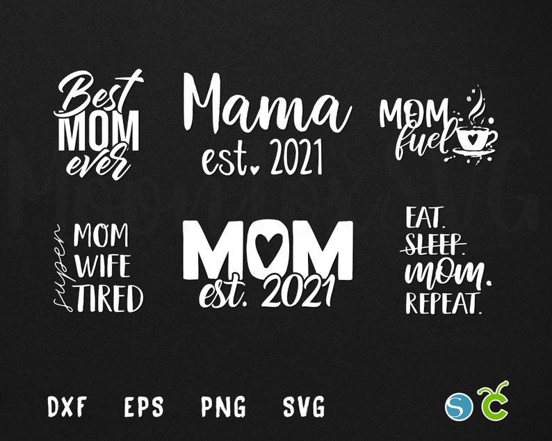 Download Mom svg bundle cut files Mom est 2021 svg Eat Sleep Mom | Etsy
