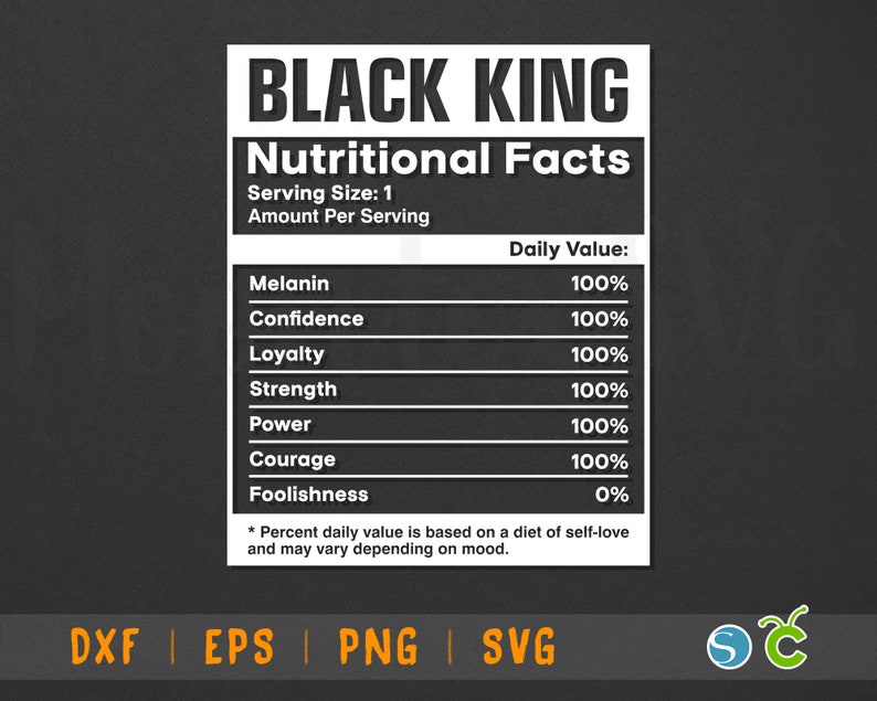 Download Black King Nutritional Facts SVG Black lives matter Black ...