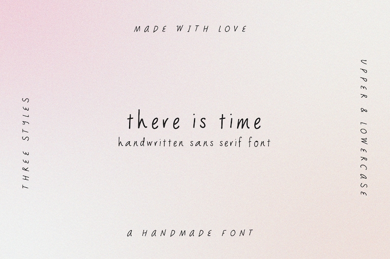 Time Lettering Cute There is Time | Cute Handwriting Typeface - Etsy