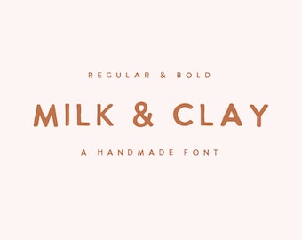 MILK & CLAY サンセリフフォント：手書きロゴフォント（OTF）