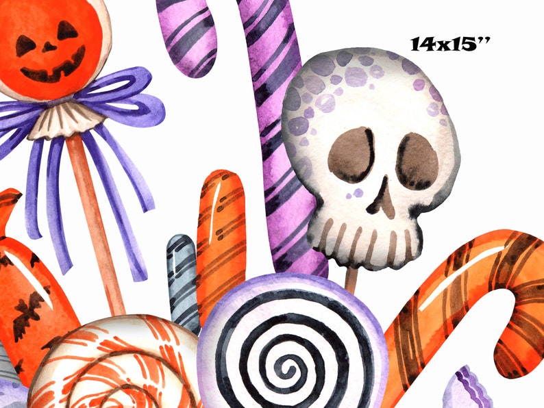 Download Clip Art Halloween Stationery Diy Trick Or Treat Kids Halloween Party Decor Sweet Halloween Png Watercolor Halloween Clipart Art Collectibles