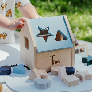 Custom Wooden Sorting Toy, Developmental Shape Sorter for Toddler, Geometric Shape Puzzle Box, Sorting Game, Preschool Learning Wooden Toy