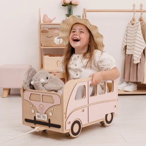 Gepersonaliseerde houten speelgoedkist met wielen voor kinderen, speelgoedopslag, opberger houten speelgoed voor kinderkamer, gepersonaliseerde cadeaus, cadeau voor 2 jaar oud