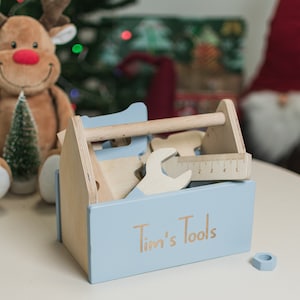 Regalo de Navidad Juguetes de madera para niños Caja de herramientas y geotablero Juguete educativo Habilidades motoras finas Idea de regalo para bebés Regalo para nietos para vacaciones