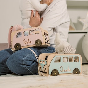 Ontwikkeling push-pull speelgoed houten kinderspeelgoed mini auto op wielen trekkracht uniek cadeau voor baby jongen/meisje gepersonaliseerde kinderen verjaardagscadeau