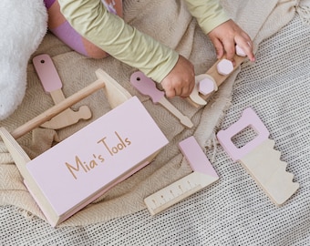Educational toys for 1 2 3 year old, Personalized Wooden Tool Set, Kids Repair Kit, Montessori Toys And Games, Baby Christmas Gift Idea
