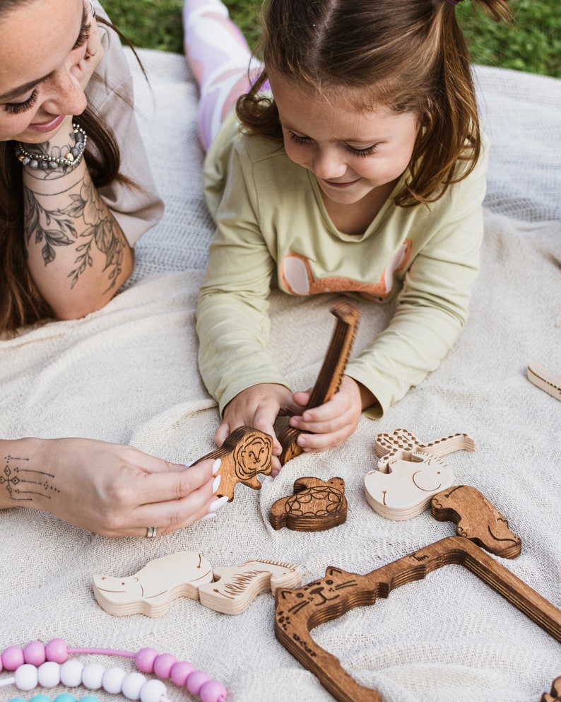 Wooden Kids Brain Teaser Personalized Animal Puzzle with Name Charming Gift for Christmas or Birthday Educational Toys for 2 3 Year Old image 7