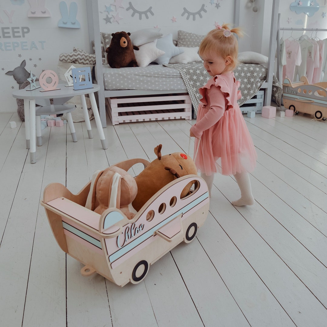 Wooden Baby Toys Storage With Wheels Nursery Toy Organizer Etsy