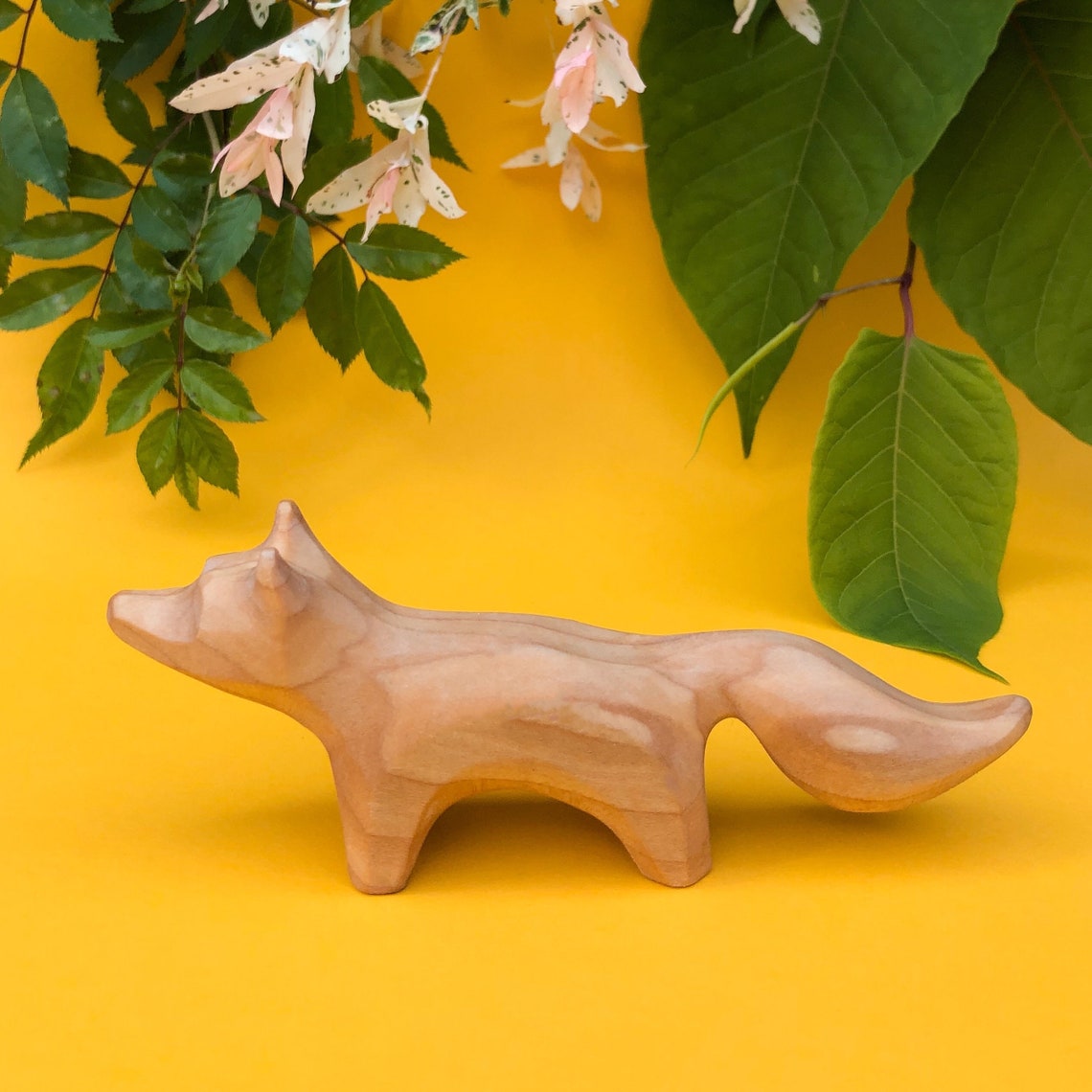 Wooden fox figurine wooden fox toy wooden fox sculpture fox Etsy