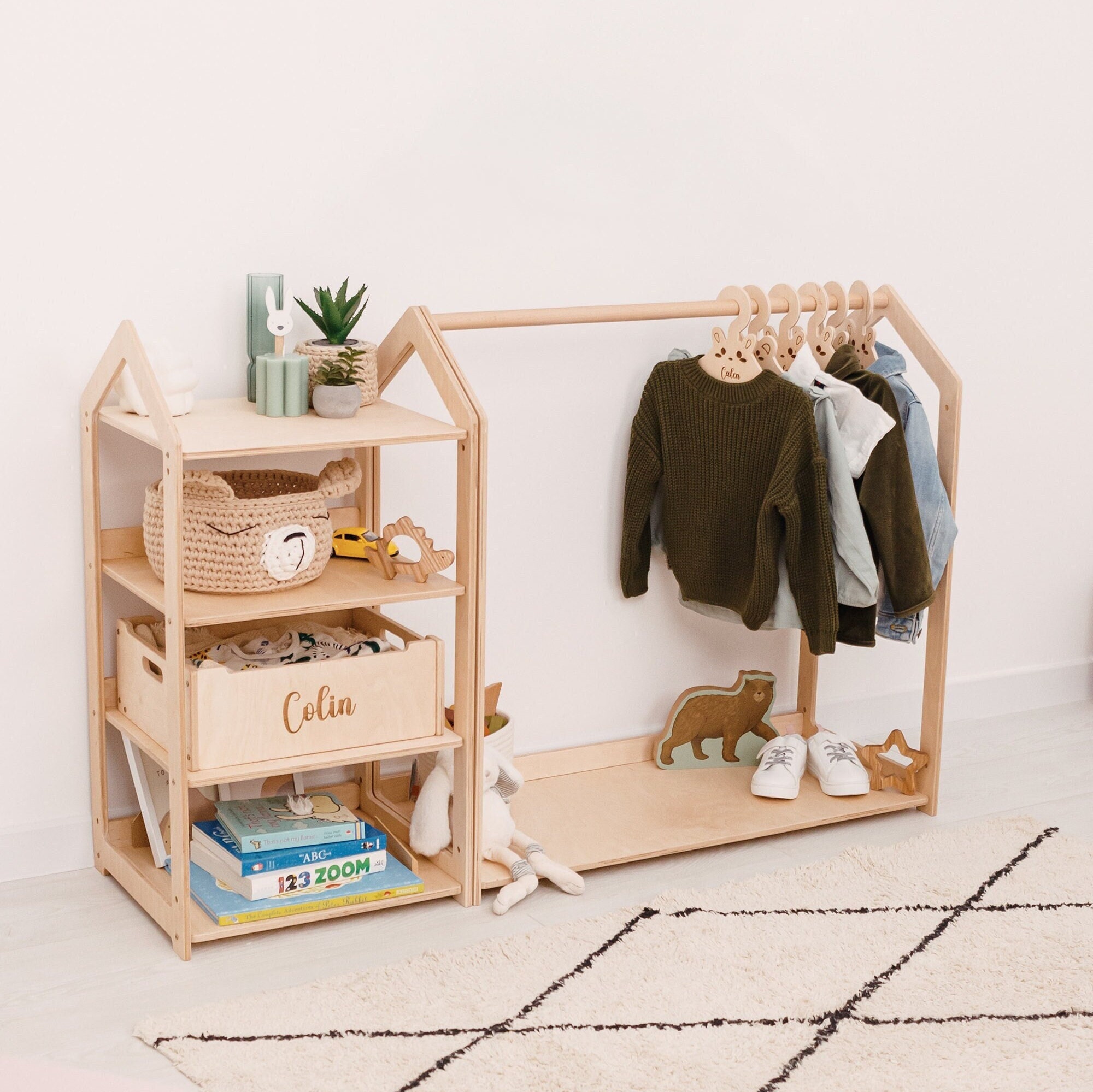 Rattan kids clothing rack hotsell