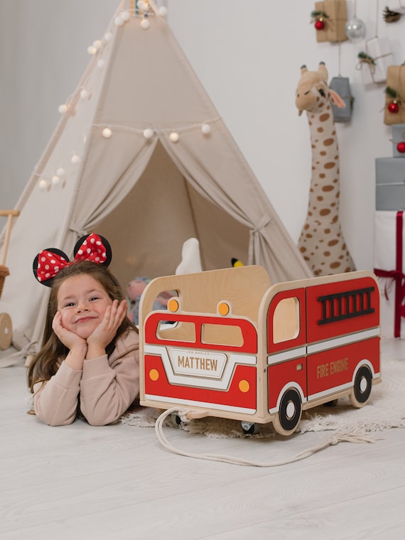 Fire truck toy box discount