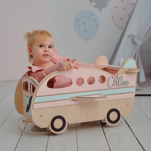 Personalized Baby Toys Storage With Wheels Wooden Toddler Furniture Nursery Toy Organizer Playroom Decor 1 2 3 Year Old Gift