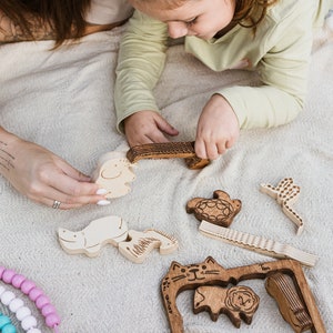 Wooden Kids Brain Teaser Personalized Animal Puzzle with Name Charming Gift for Christmas or Birthday Educational Toys for 2 3 Year Old image 10