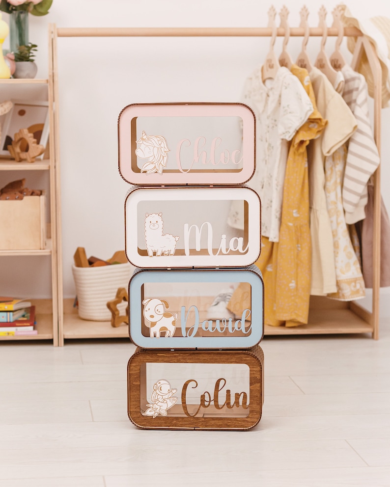 Tirelire en bois personnalisée pour enfants - Créateur Etsy : 2BWoodKids